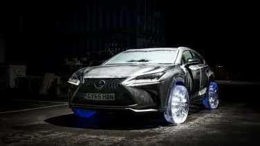 Lexus NX rolls on wheels made of ice